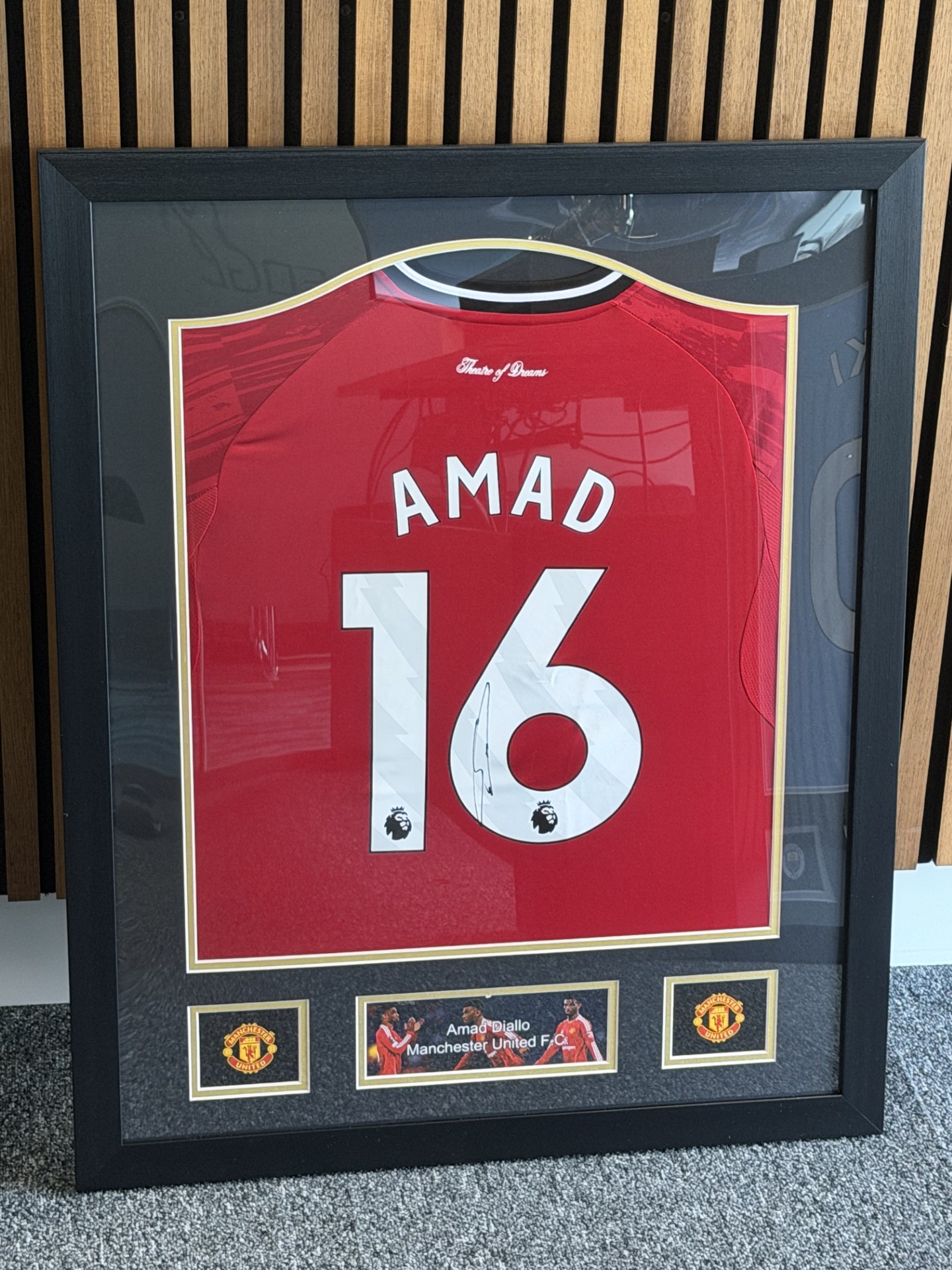 Amad Diallo — Framed & Signed Manchester United Shirt